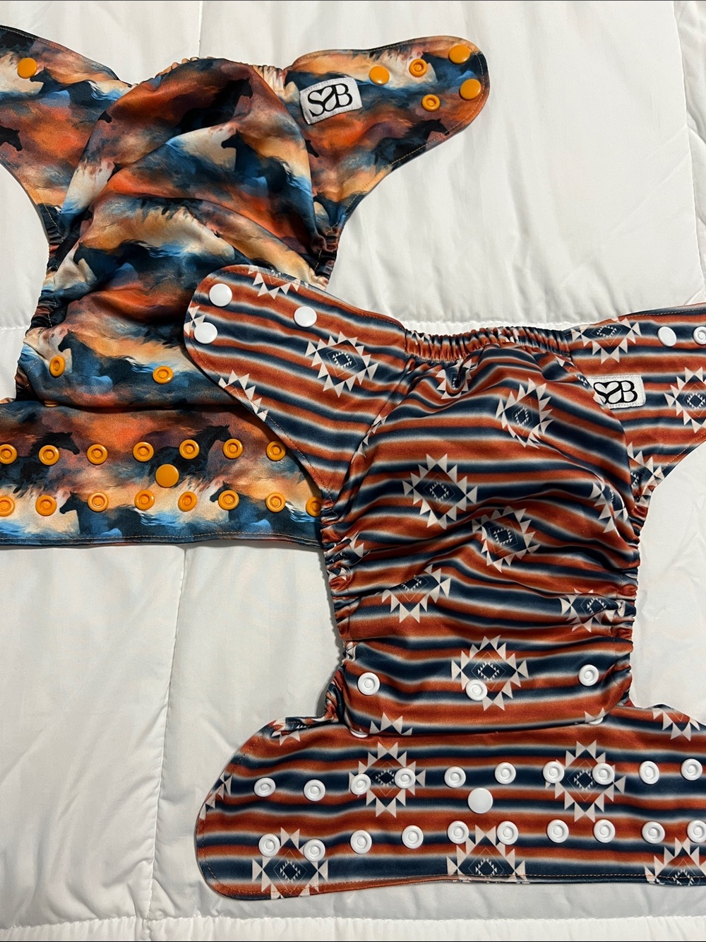 Stock Show Baby Cloth Diapers Aztec, Buffalo, Horse & Animal Prints One Size - Picture 4 of 10
